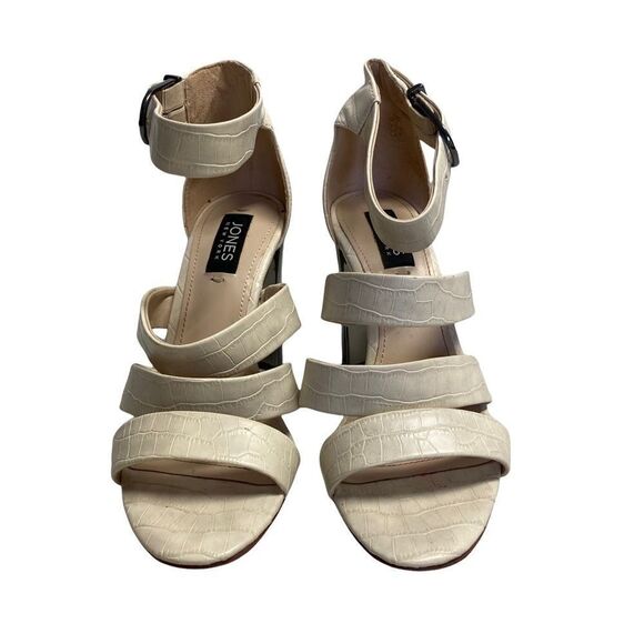 JONES NEW YORK,Cream,Cone Block, Open toe,Gladiator Heels,Sz 6.5 M, Jessie Style - Picture 1 of 14